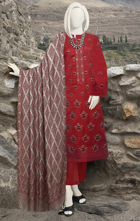 Amna Khadija Rushk Embroidered with Zari Work Dhanak Wool Collection RE 06