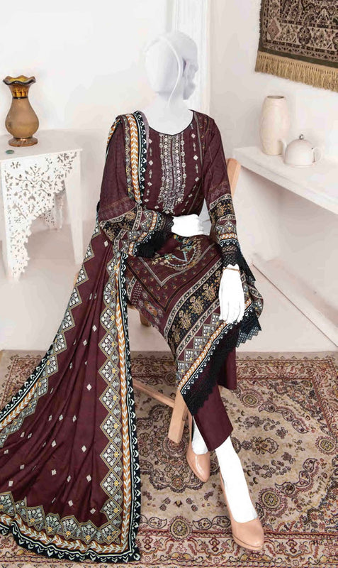 Amna Khadija Shahtaj Printed and Embroidered Linen Collection SE 03
