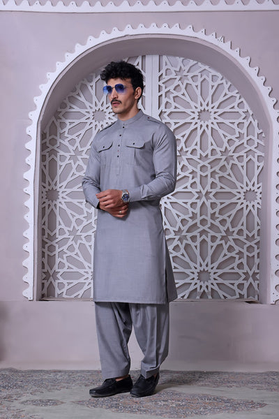 TGM Kameez Shalwar Suit Eid Collection Steel Grey D 19