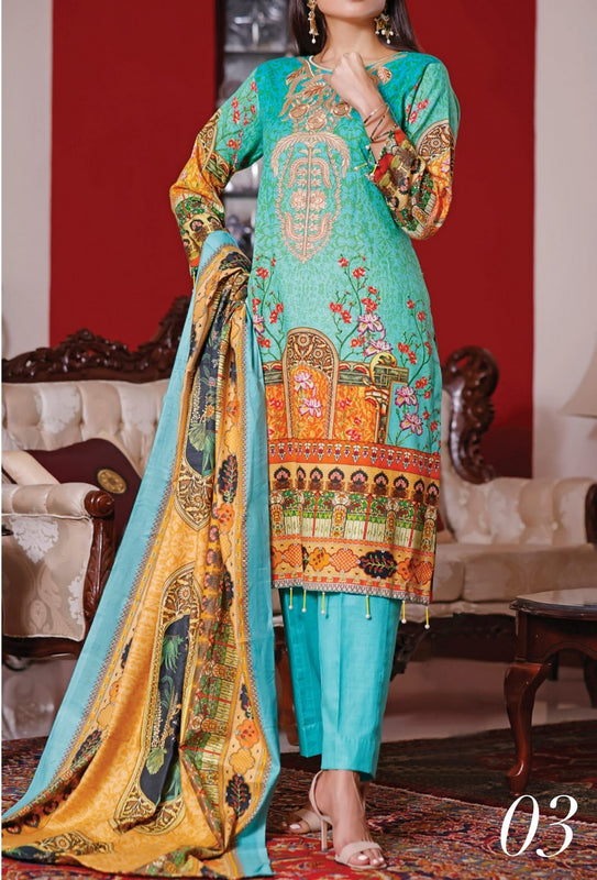 Allure Printed and Embroidery Khaddar Collection D-03